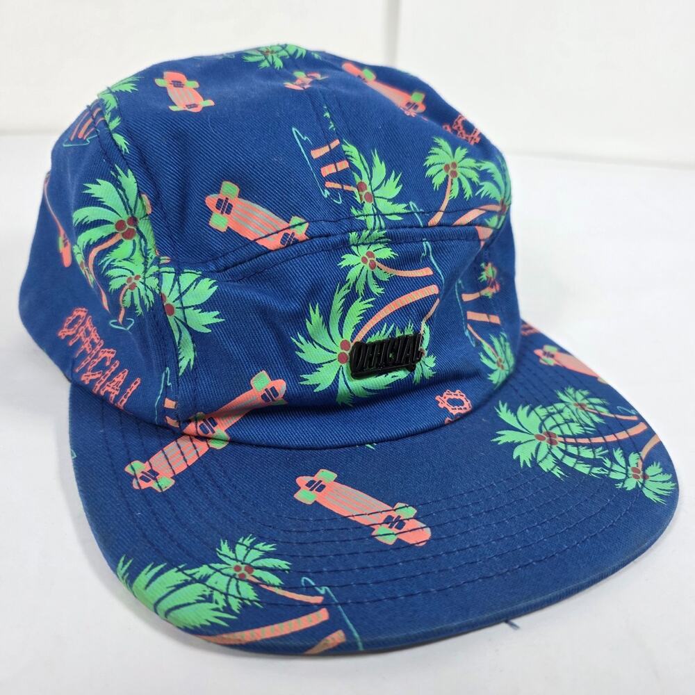 Official Crown of Laurel Blue Camper Hat Strapback Floral Skateboarding AOP